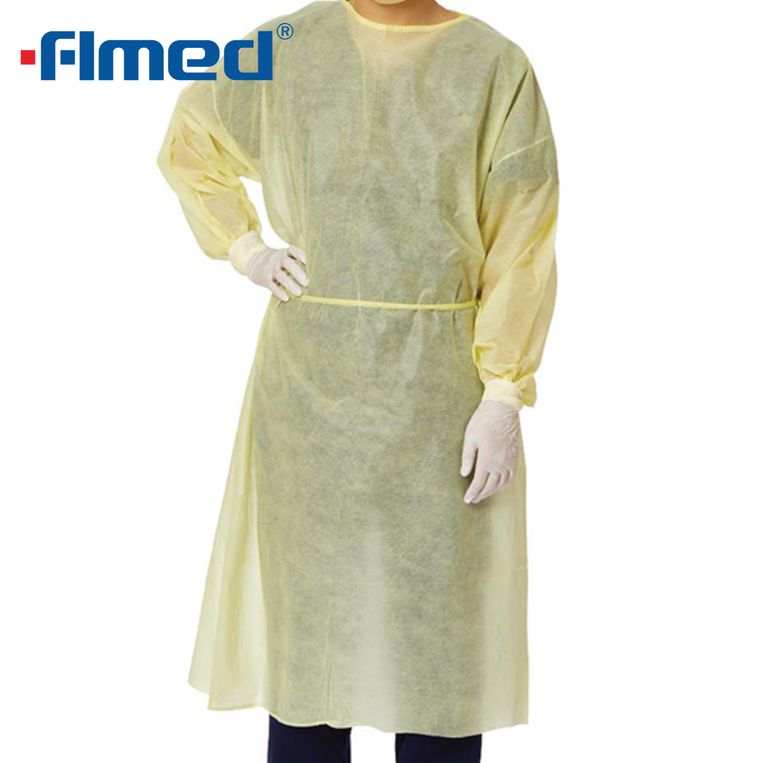 Medizinisches Kleid mit elastischen Manschetten, PP nicht gewebten, nicht sterilen